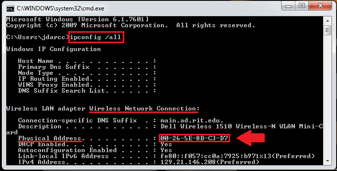 how to find mac address of wifi router